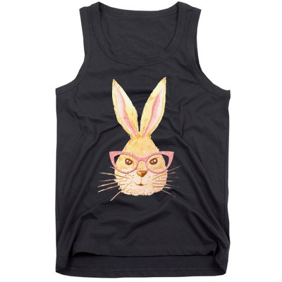 Bunny Face With Sunglasses Easter Day Tank Top