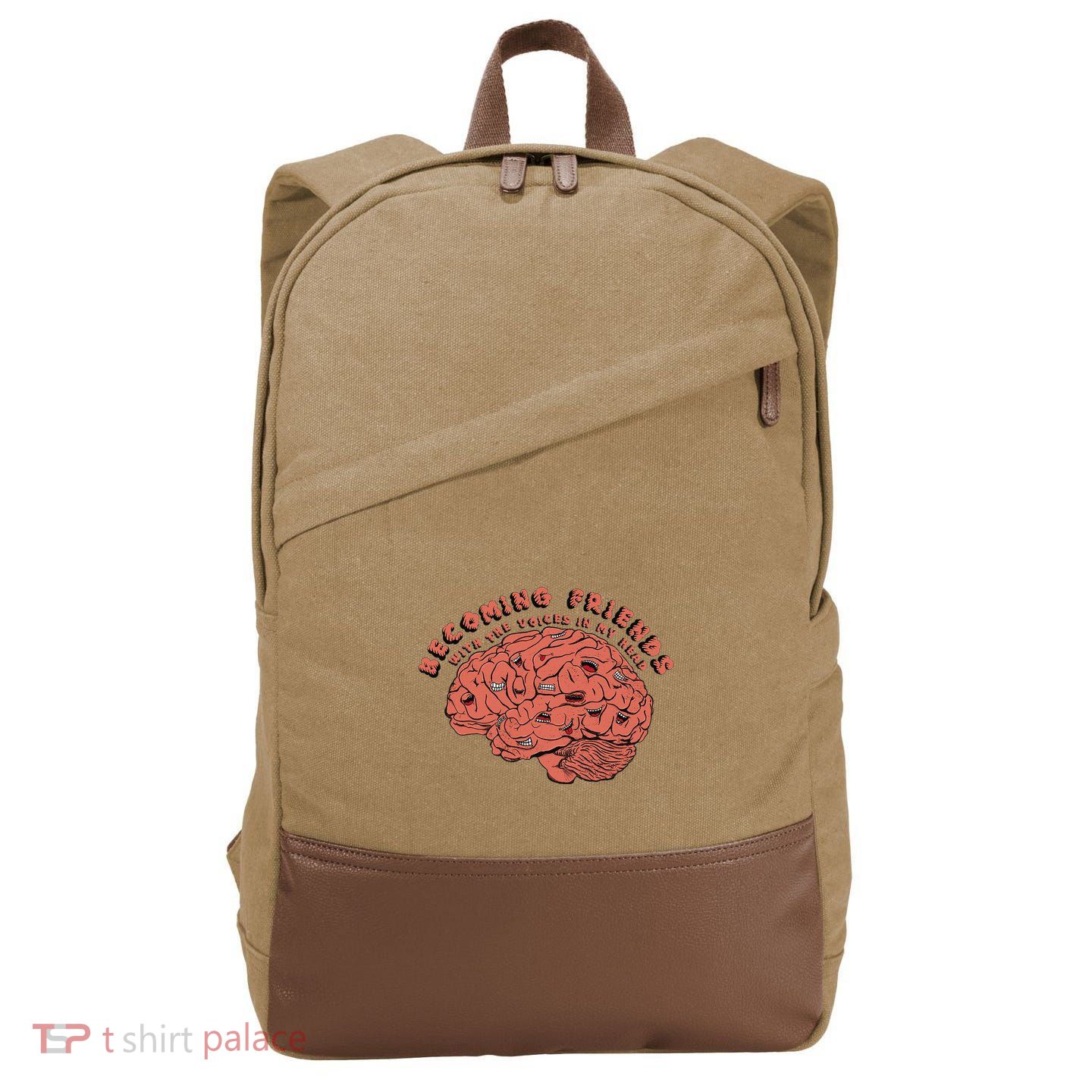 Becoming Friends with The Voices in My Head Cotton Canvas Backpack