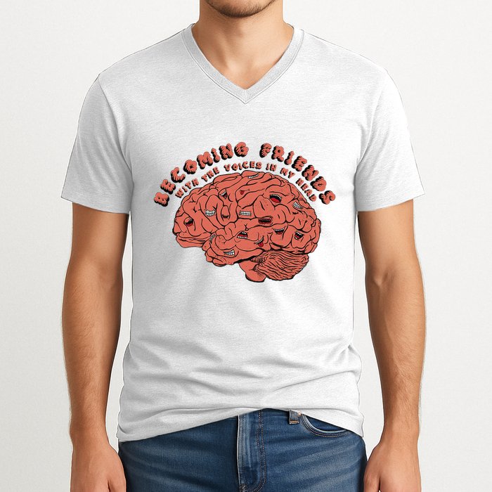 Becoming Friends with The Voices in My Head V-Neck T-Shirt