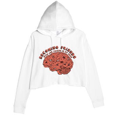 Becoming Friends with The Voices in My Head Crop Fleece Hoodie