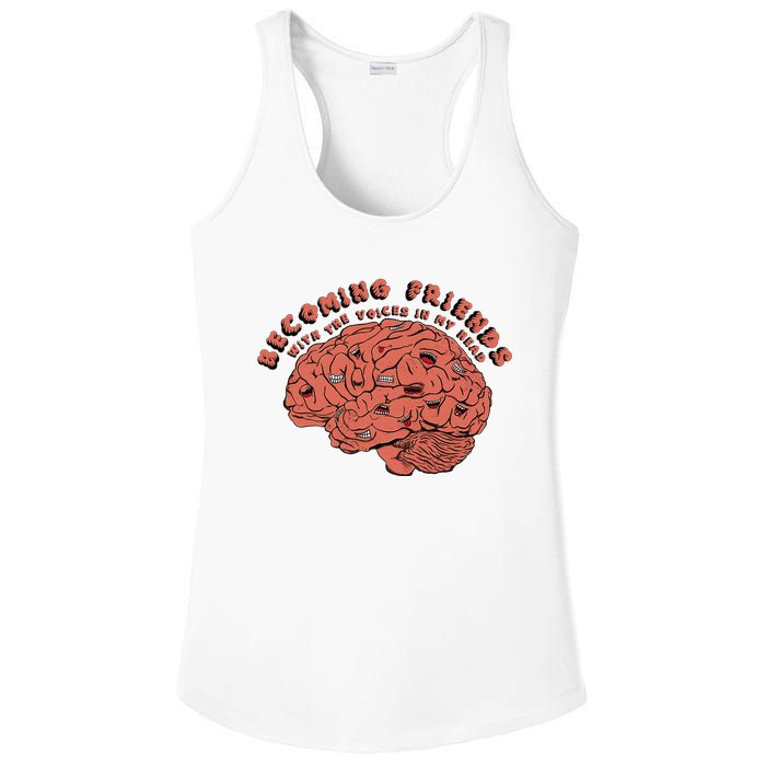 Becoming Friends with The Voices in My Head Ladies PosiCharge Competitor Racerback Tank