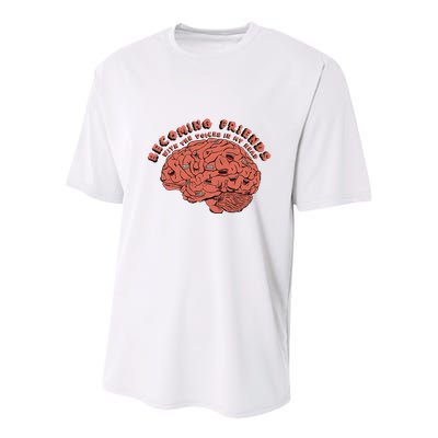 Becoming Friends with The Voices in My Head Youth Performance Sprint T-Shirt