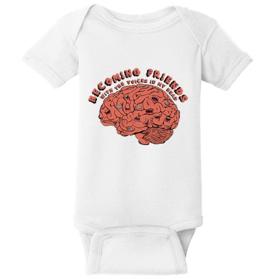 Becoming Friends with The Voices in My Head Baby Bodysuit