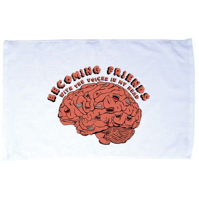 Becoming Friends with The Voices in My Head Microfiber Hand Towel