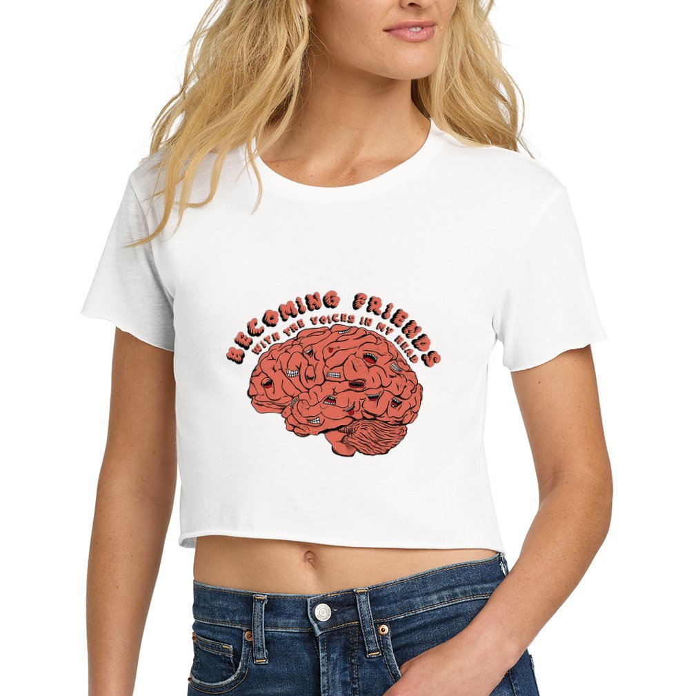 Becoming Friends with The Voices in My Head Crop Top