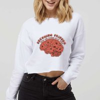 Becoming Friends with The Voices in My Head Cropped Pullover Crew