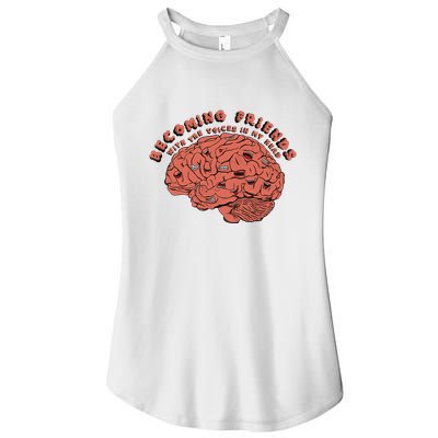 Becoming Friends with The Voices in My Head Women's Perfect Tri Rocker Tank