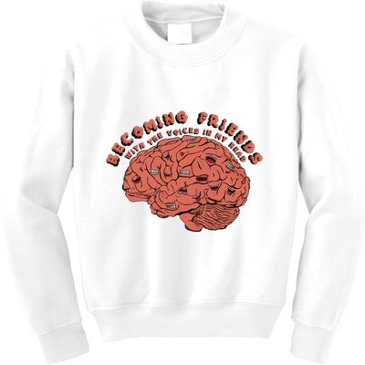 Becoming Friends with The Voices in My Head Kids Sweatshirt