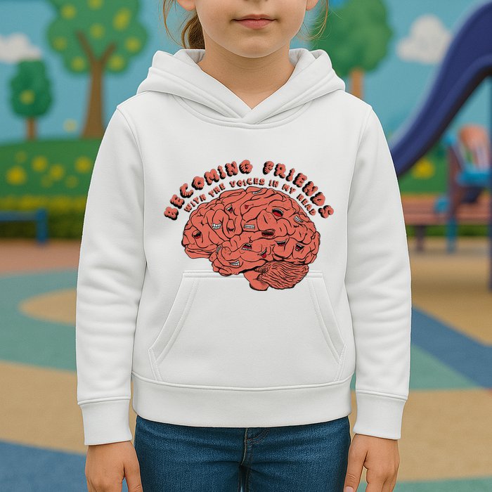 Becoming Friends with The Voices in My Head Kids Hoodie