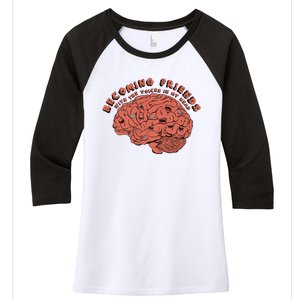 Becoming Friends with The Voices in My Head Women's Tri-Blend 3/4-Sleeve Raglan Shirt