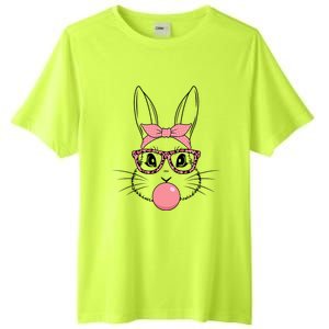 Bunny Face With Glasses Leopard Print Happy Easter Day Funny Gift Tall Fusion ChromaSoft Performance T-Shirt