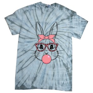 Bunny Face With Glasses Leopard Print Happy Easter Day Funny Gift Tie-Dye T-Shirt