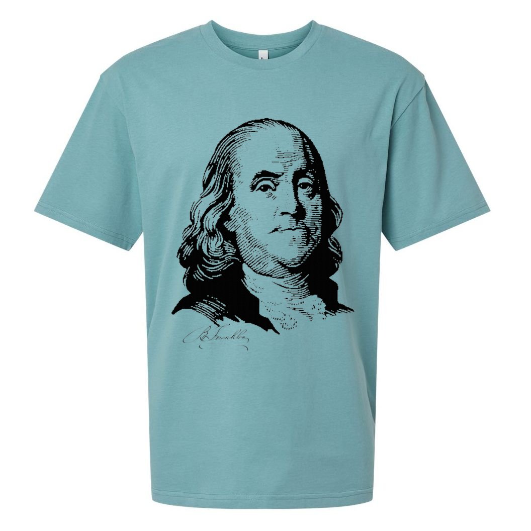 Benjamin Franklin We The People Constitution  Sueded Cloud Jersey T-Shirt