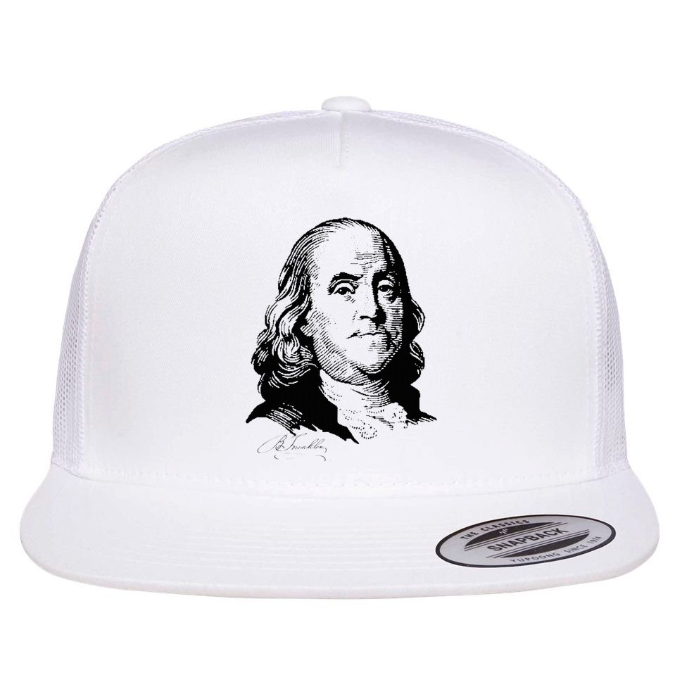Benjamin Franklin We The People Constitution  Flat Bill Trucker Hat