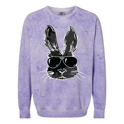 Bunny Face With Sunglasses For Easter Day Colorblast Crewneck Sweatshirt