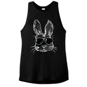 Bunny Face With Sunglasses For Easter Day Ladies PosiCharge Tri-Blend Wicking Tank