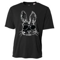 Bunny Face With Sunglasses For Easter Day Cooling Performance Crew T-Shirt