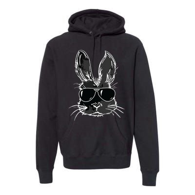 Bunny Face With Sunglasses For Easter Day Premium Hoodie