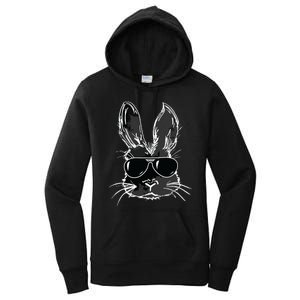 Bunny Face With Sunglasses For Easter Day Women's Pullover Hoodie