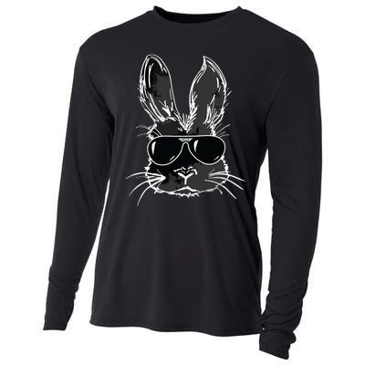 Bunny Face With Sunglasses For Easter Day Cooling Performance Long Sleeve Crew