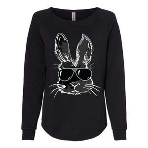 Bunny Face With Sunglasses For Easter Day Womens California Wash Sweatshirt