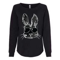 Bunny Face With Sunglasses For Easter Day Womens California Wash Sweatshirt