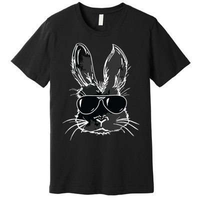 Bunny Face With Sunglasses For Easter Day Premium T-Shirt