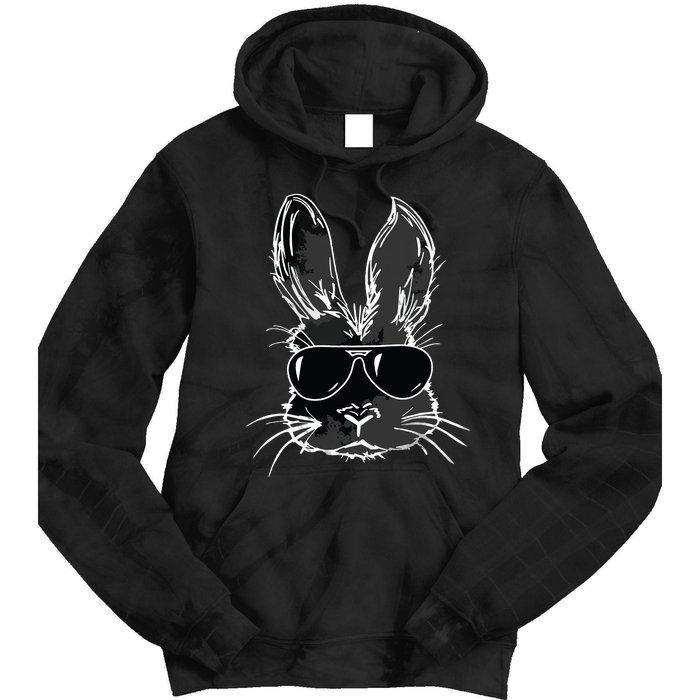 Bunny Face With Sunglasses For Easter Day Tie Dye Hoodie