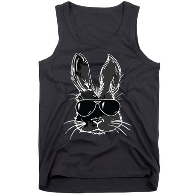 Bunny Face With Sunglasses For Easter Day Tank Top