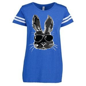 Bunny Face With Sunglasses For Easter Day Enza Ladies Jersey Football T-Shirt