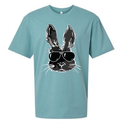 Bunny Face With Sunglasses For Easter Day Sueded Cloud Jersey T-Shirt