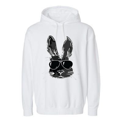 Bunny Face With Sunglasses For Easter Day Garment-Dyed Fleece Hoodie