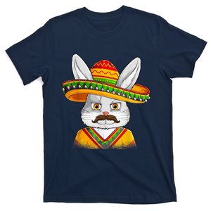 Bunny Face With Sombrero Men Easter Day T-Shirt