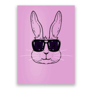 Bunny Face With Sunglasses Easter Day Poster