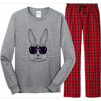 Bunny Face With Sunglasses Easter Day Long Sleeve Pajama Set