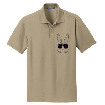 Bunny Face With Sunglasses Easter Day Dry Zone Grid Polo