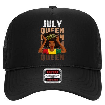 Birthday For Women July Queen African High Crown Mesh Back Trucker Hat