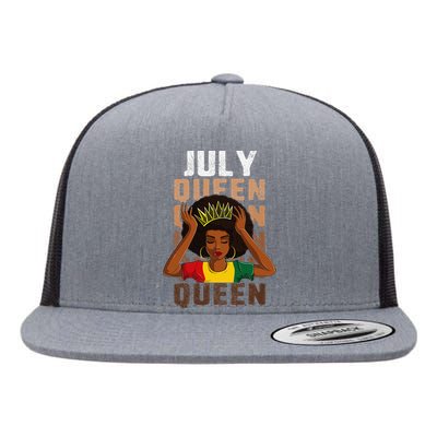 Birthday For Women July Queen African Flat Bill Trucker Hat