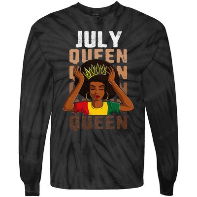 Birthday For Women July Queen African Tie-Dye Long Sleeve Shirt