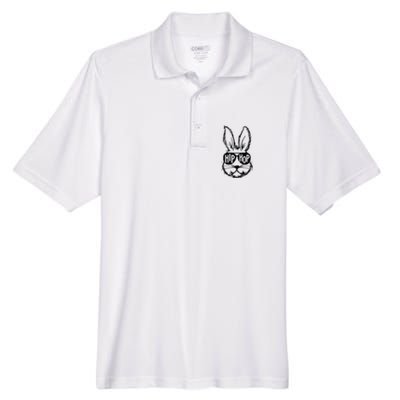 Bunny Face With Sunglasses Hip Hop Happy Easter Men's Origin Performance Pique Polo