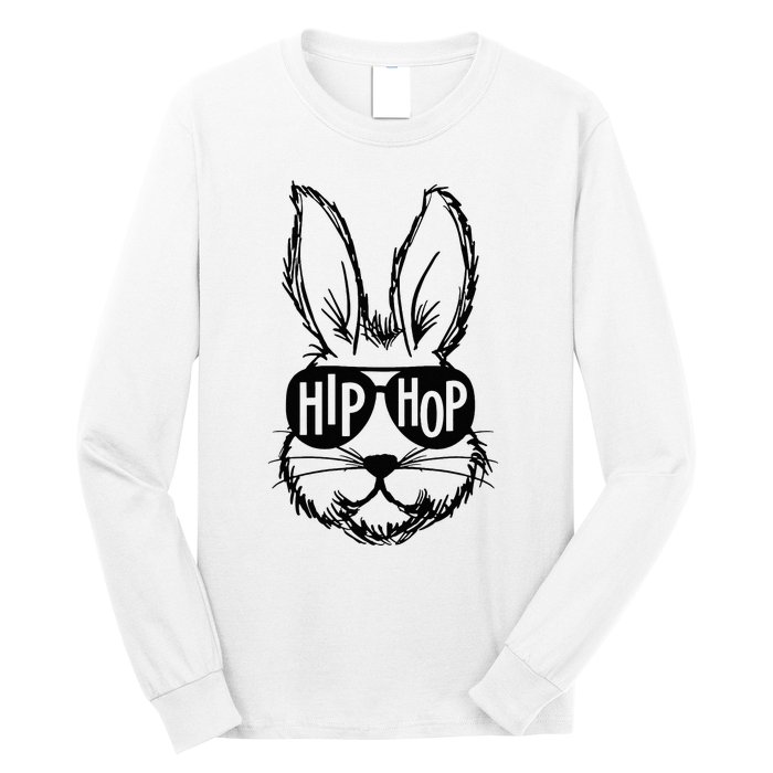 Bunny Face With Sunglasses Hip Hop Happy Easter Long Sleeve Shirt