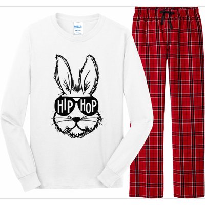 Bunny Face With Sunglasses Hip Hop Happy Easter Long Sleeve Pajama Set