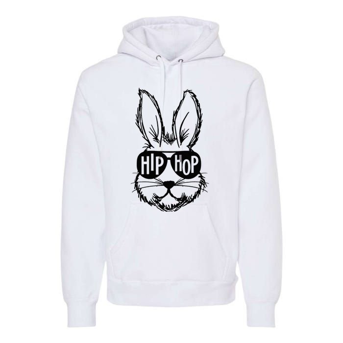 Bunny Face With Sunglasses Hip Hop Happy Easter Premium Hoodie