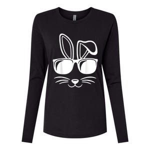 Bunny Face With Sunglasses Easter Day Womens Cotton Relaxed Long Sleeve T-Shirt