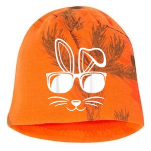 Bunny Face With Sunglasses Easter Day Kati - Camo Knit Beanie