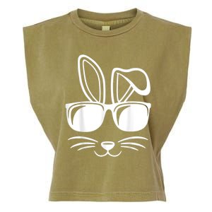 Bunny Face With Sunglasses Easter Day Garment-Dyed Women's Muscle Tee