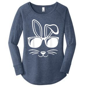 Bunny Face With Sunglasses Easter Day Women's Perfect Tri Tunic Long Sleeve Shirt