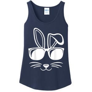 Bunny Face With Sunglasses Easter Day Ladies Essential Tank