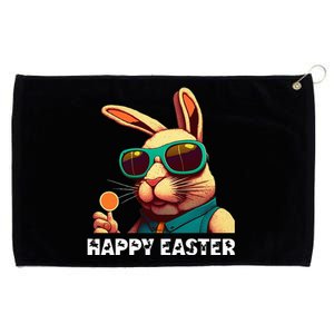 Bunny Face With Sunglasses Funny Easter Day Grommeted Golf Towel