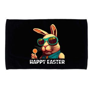 Bunny Face With Sunglasses Funny Easter Day Microfiber Hand Towel